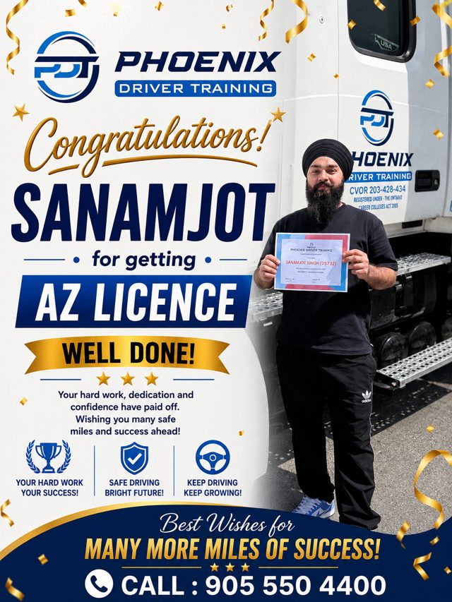 Sanamjot with a Phoenix Driver Training certificate — AZ Licence